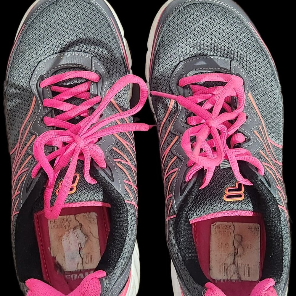Size 8 FILA Memory Foam Running Shoes Pink and Gray